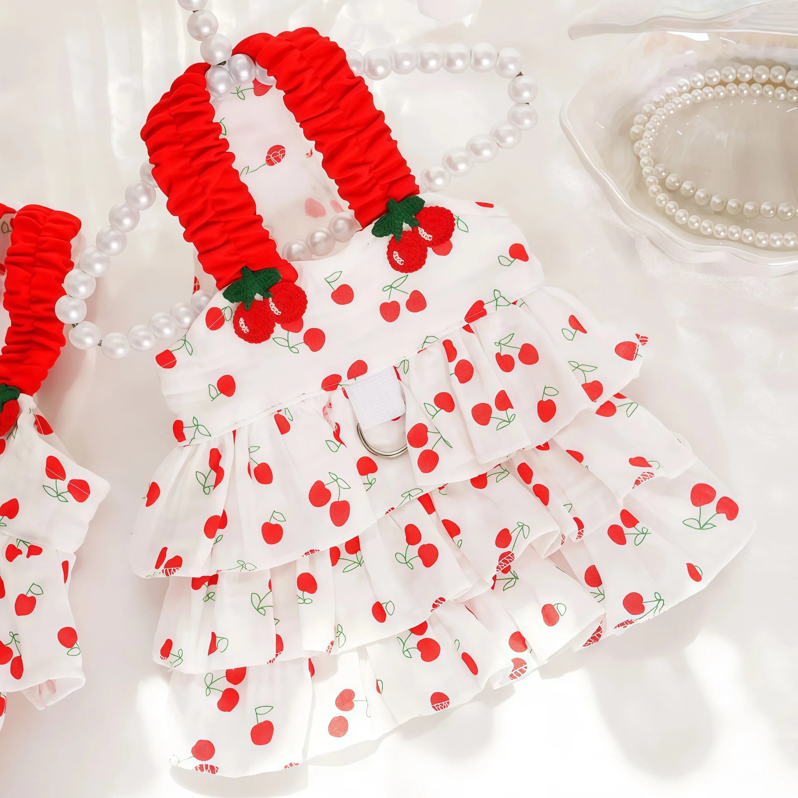 Creative Cherry Print Dog Princess Dress