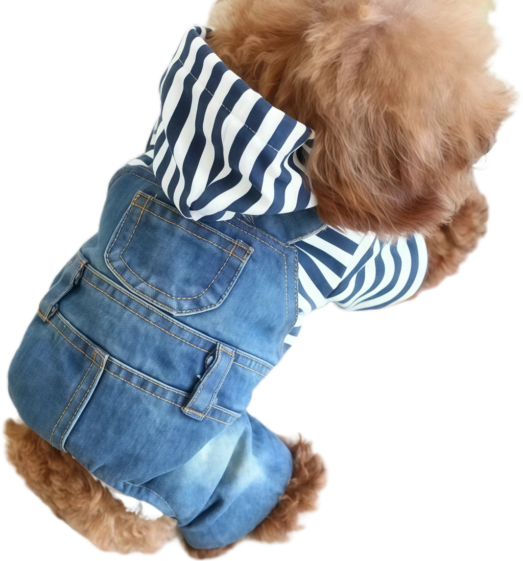 New Soft Blue Denim Pet Outfit for Small Dogs and Cats