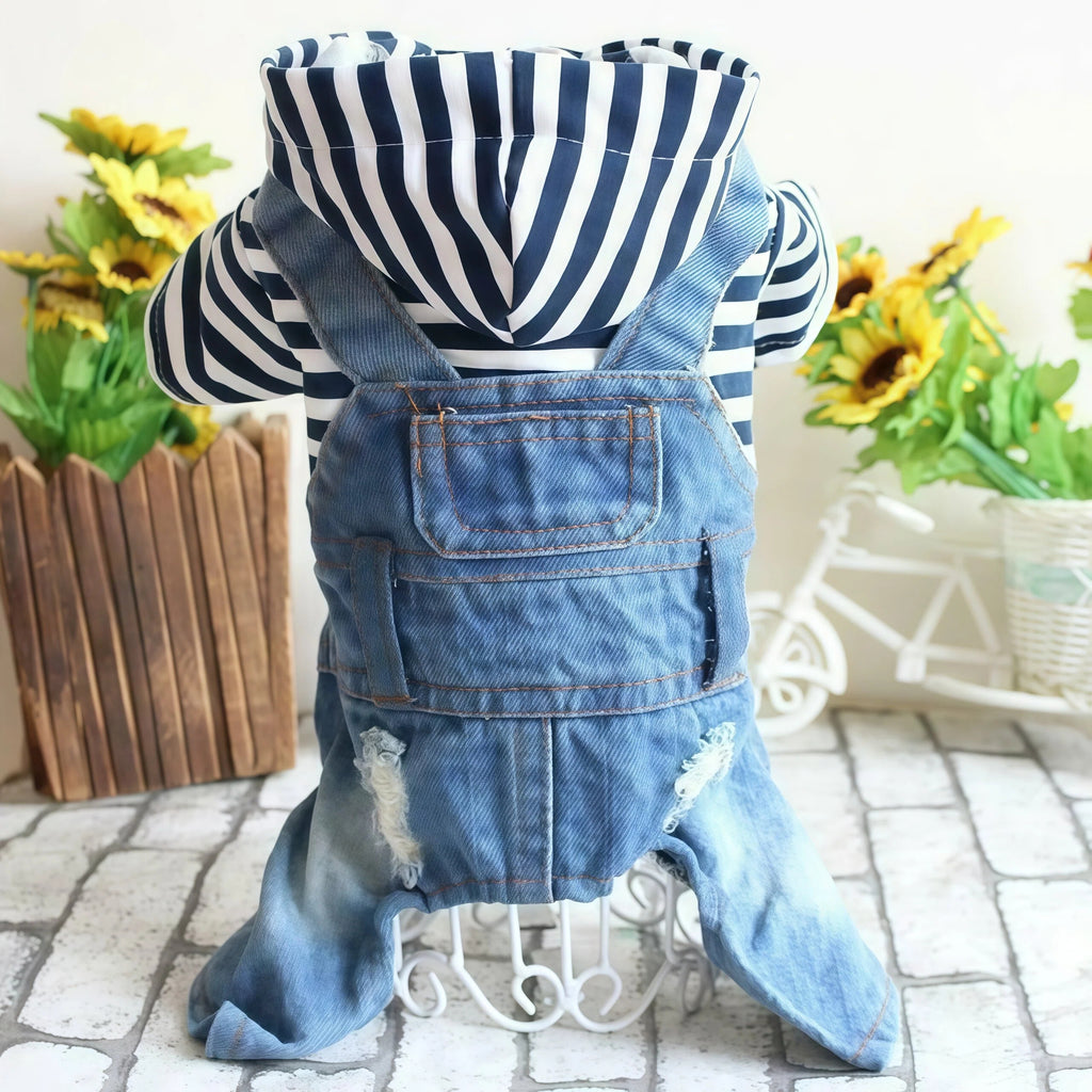 New Soft Blue Denim Pet Outfit for Small Dogs and Cats