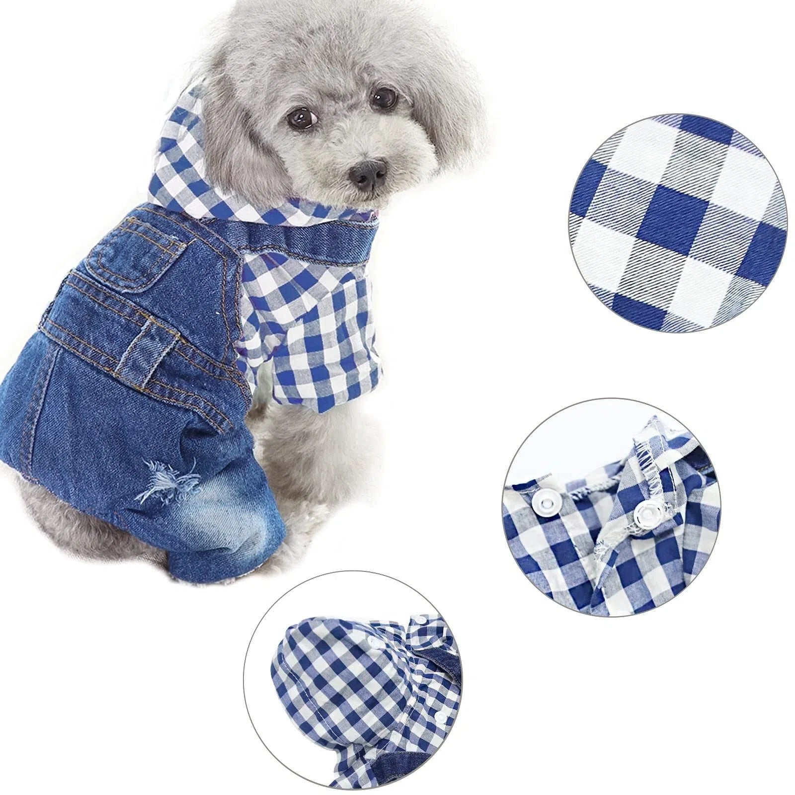 Pet Blue Plaid Jumpsuit