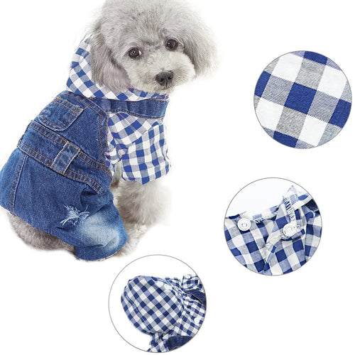 Pet Blue Plaid Jumpsuit