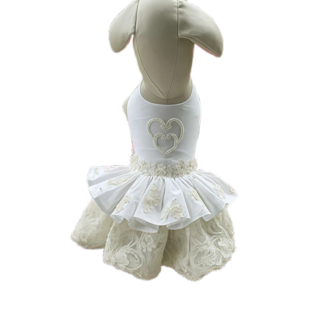 Pet Ecru and White Patchwork Wedding Dress