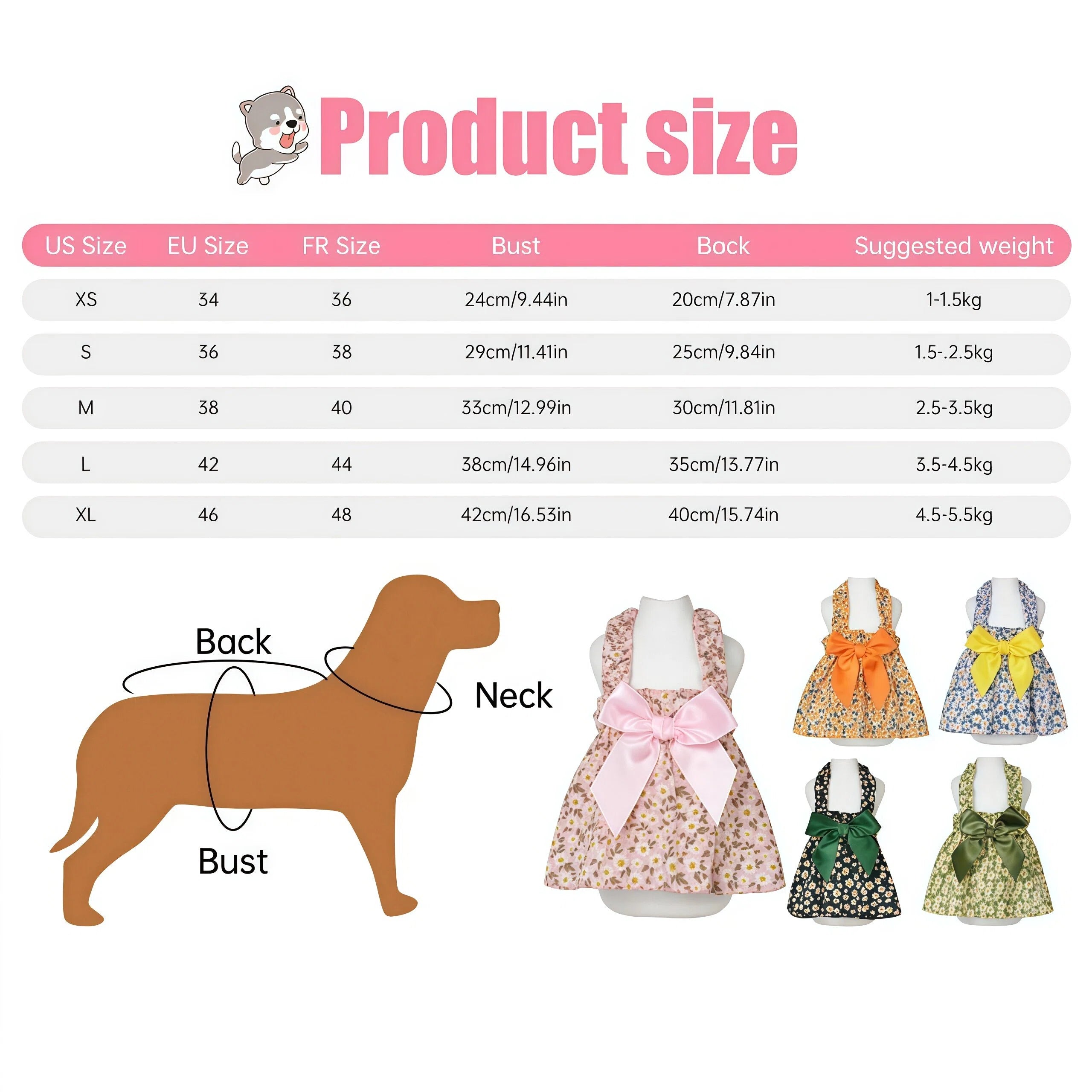Pet Green Sweet Printed Princess Dress
